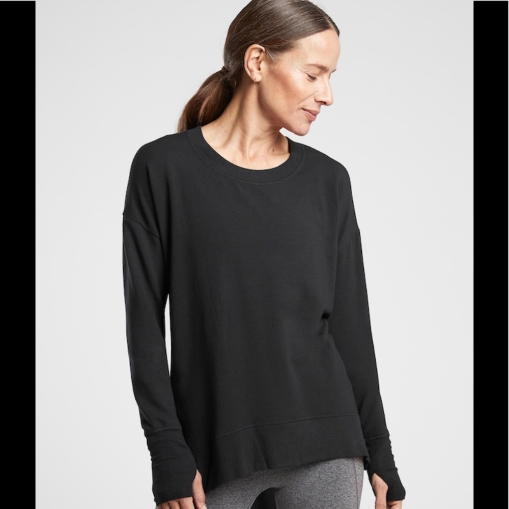 Athleta Coaster Luxe Sweatshirt NWT Black Medium Soft